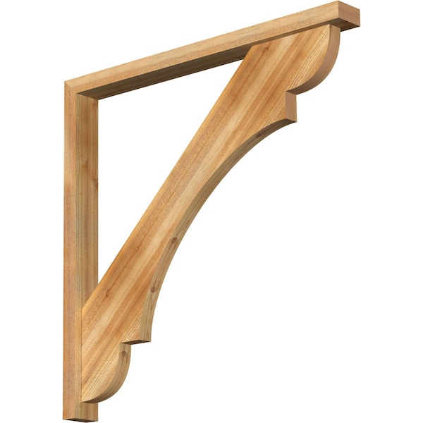 Ekena Millwork Olympic Block Rough Sawn Bracket w/ Offset Brace, Western Red Cedar, 4"W x 42"D x 42"H BKT0402X42X42OLY05RWR - main